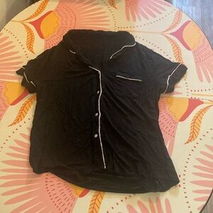 Women's Black Button-Up Top